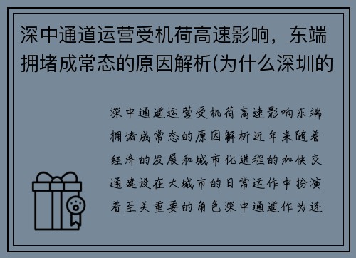 深中通道运营受机荷高速影响，东端拥堵成常态的原因解析(为什么深圳的机荷高速最堵)